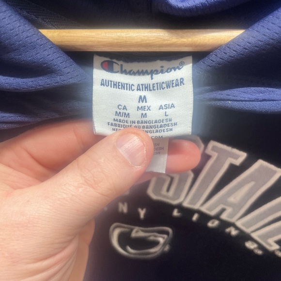 Penn State Nittany Lions Champion Embroidered Hoodie Mens M sweatshirt Navy 1921 - Picture 3 of 8